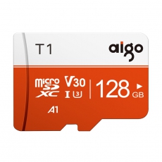 爱国者（aigo）128GB TF（MicroSD）存储卡 U3 A1 V30 4K T1高速内存卡 读速97MB/s 适用手机行车记录仪监控
