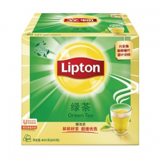 立顿（Lipton）茶叶 绿茶200包400g 袋泡茶茶包 办公室休闲下午茶